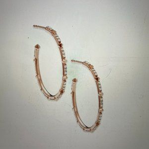 Kendra Scott Cybil 14k Rose Gold Earrings in White Diamond